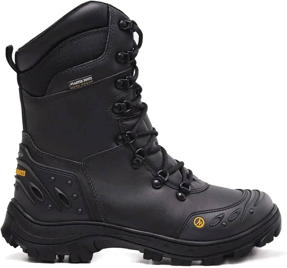 Bota Masculina Motociclista Coturno Cano alto Couro Legitimo Conforto