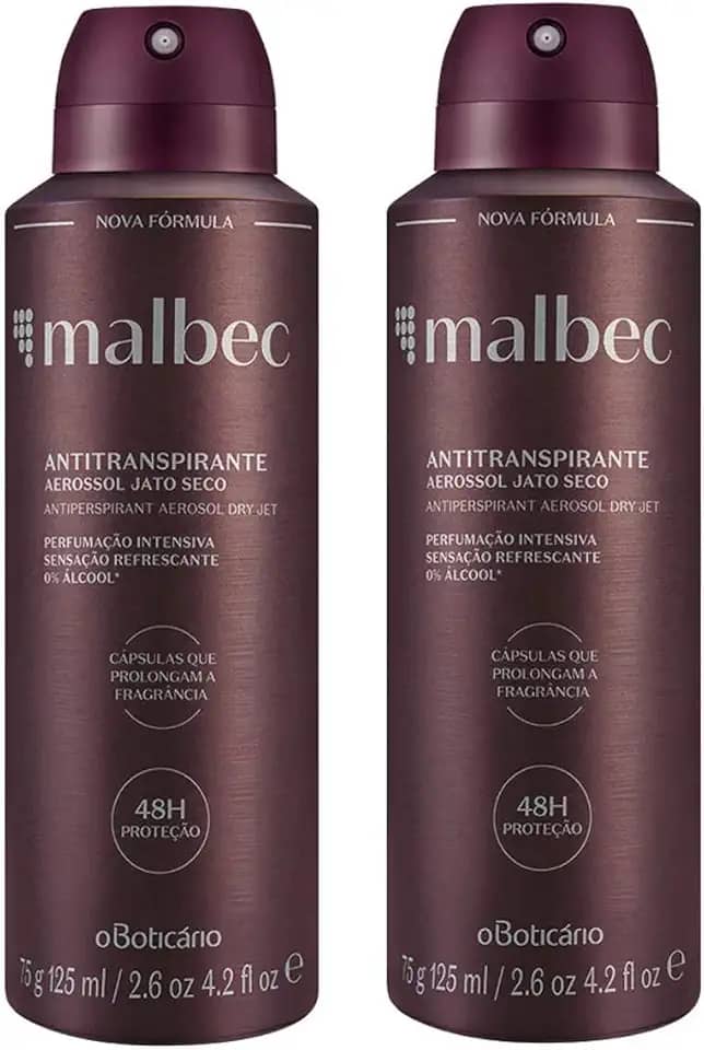Desodorante Masculino Malbec Boticário Kit Com 2 Unidades