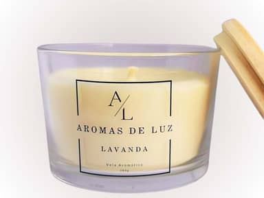 Vela Aromática Vegana de Coco, 100g, Copo de Vidro, Diversos Aromas (Lavanda)