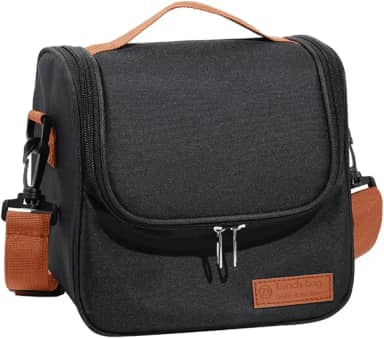 Bolsa Lancheira Térmica Com Alça Para Marmita Trabalho Passeios Escola (Preto)