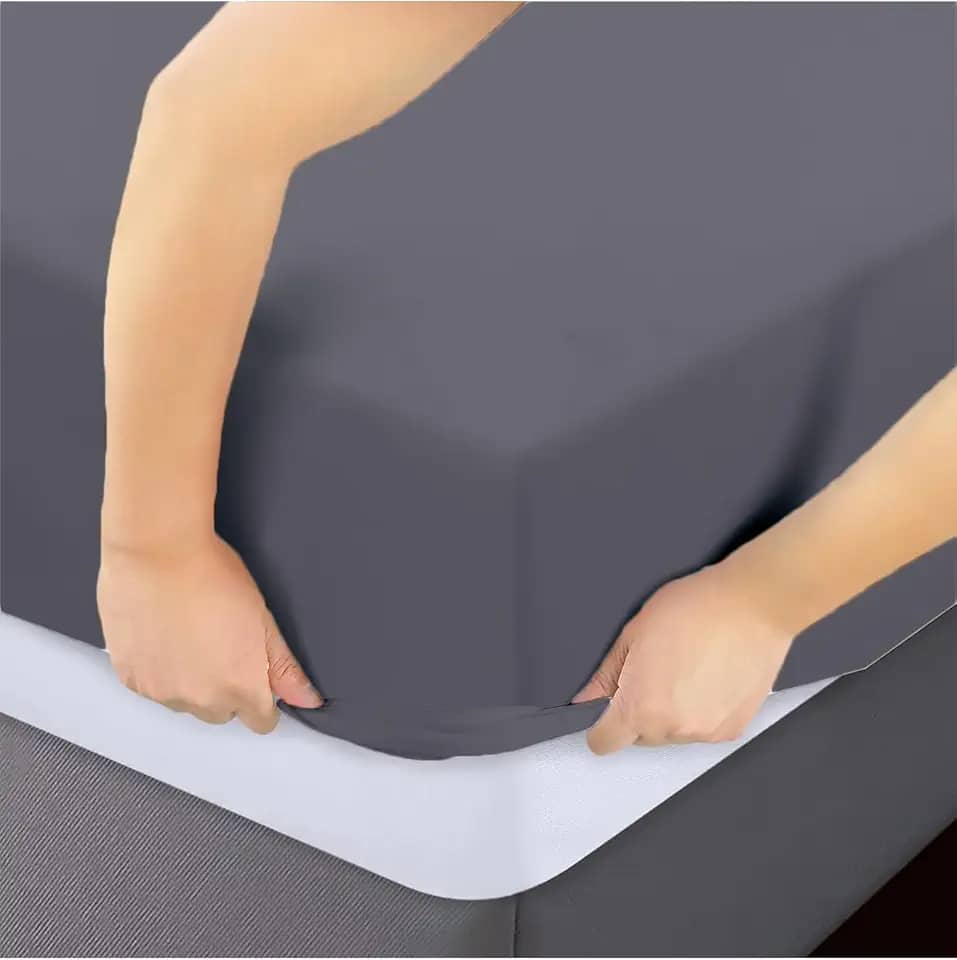 Lençol Avulso Viuvo c/Elástico Percal Flex 400 Fios Ultra Macio e Resistente Cinza