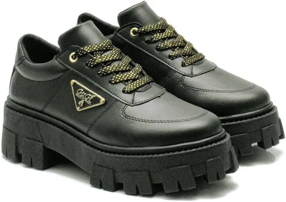 Oxford Tratorado Feminino GuGi 404-GG Plataforma Blogueira Antiderrapante