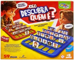 Jogo 'Descubra Quem É?' Clássico – 59 Peças – Tabuleiro e Cartas – Raciocínio Lógico