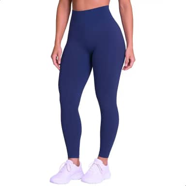 Calça Legging Academia Zero Transparências Sem Costura Cós Alto Microfibra Feminina Selene