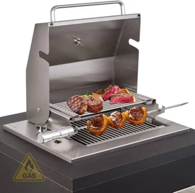 Churrasqueira Grill Gourmet a Gás de Embutir com Tampa Diamond Little GLP Titan