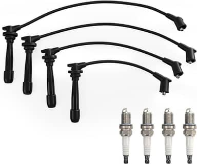 Conjunto de velas de ignição e velas de ignição de irídio compatível com Hyundai Accent Coupe Elantra Matrix Getz e Kia Cerato Rio 2004-2009 - L4 1,4L 1,5L 1,6L, substituição para 27501-26D00