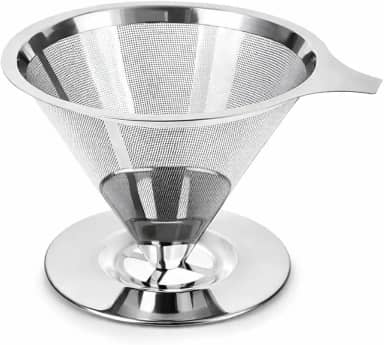 Coador de Café 103 Filtro Inox Reutilizável Fácil de Usar e Limpar, Preserva o Sabor Natural do Café, Peneira de Aço Durável e Sustentável, Sem Uso de Papel, Econômico e Ecológico Premium