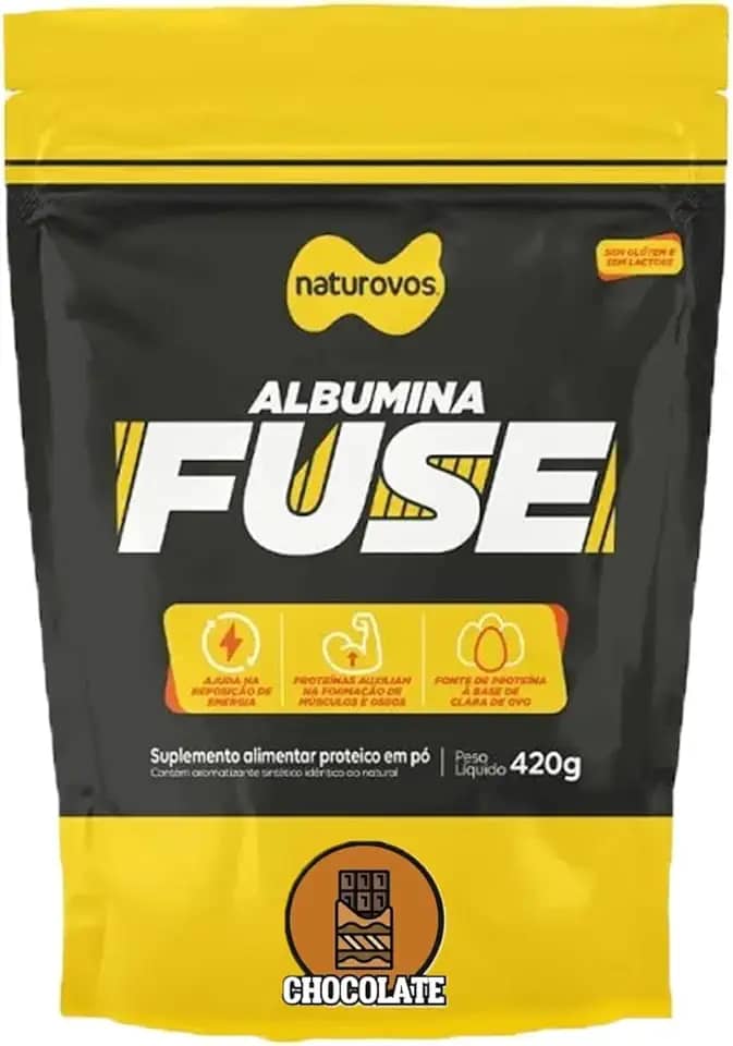 Albumina Fuse Proteína Do Ovo Sem Glúten E Lactose Sabor Chocolate 420g Naturovos
