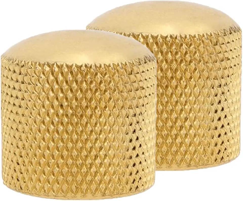 Kit C/ 02 Knob Pressão Metal Dourado Para Guitarra Strinberg
