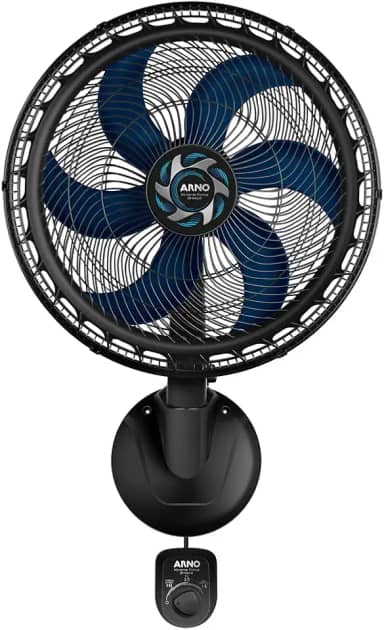 Ventilador de Parede Arno Xtreme Force Breeze 50cm VB51, 126W, 6 Pás, 3 Velocidades, Modo Sono Tranquilo, Oscilação 80º, 220V