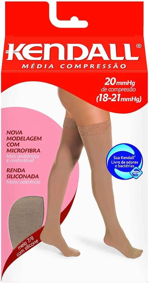 Meia Kendall 7/8 Média Compressão com ponteira 1612 Mel - G