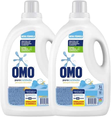 Omo Sabão Líquido 2 Unidades Puro Cuidado 5L
