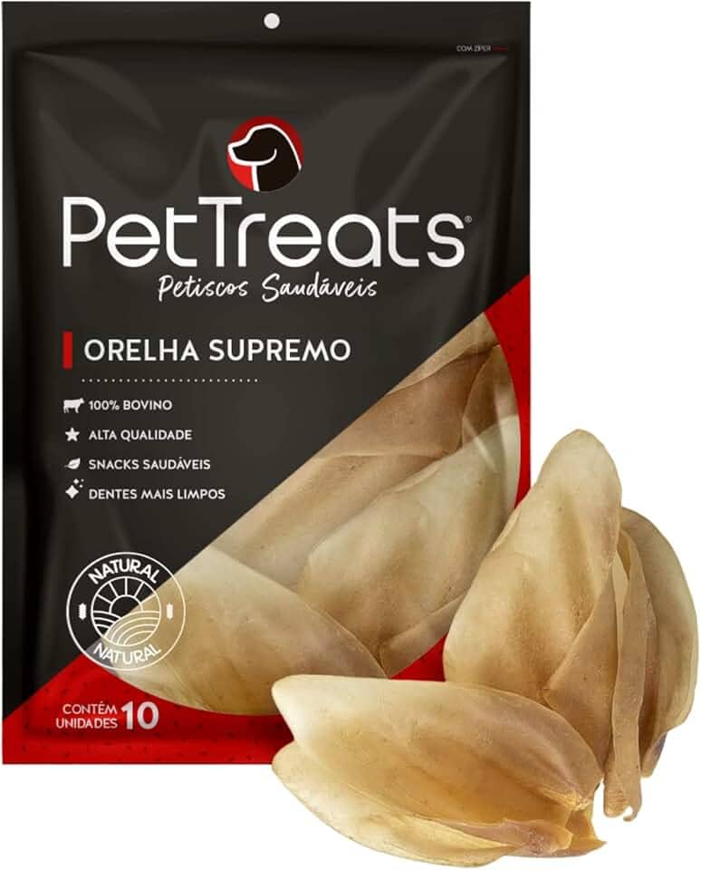 Petisco Orelha Supremo Bovina 10 Unidades para Cães