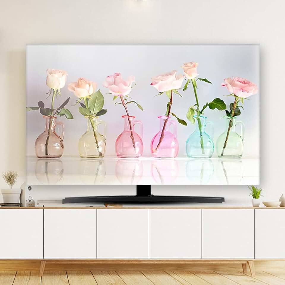 Capa de TV para tela de TV, capa contra poeira universal para ambientes internos de 32 a 80 polegadas, capas para monitor LCD LED para pendurar em casa, mesa, tela curvada, pano à prova de poeira