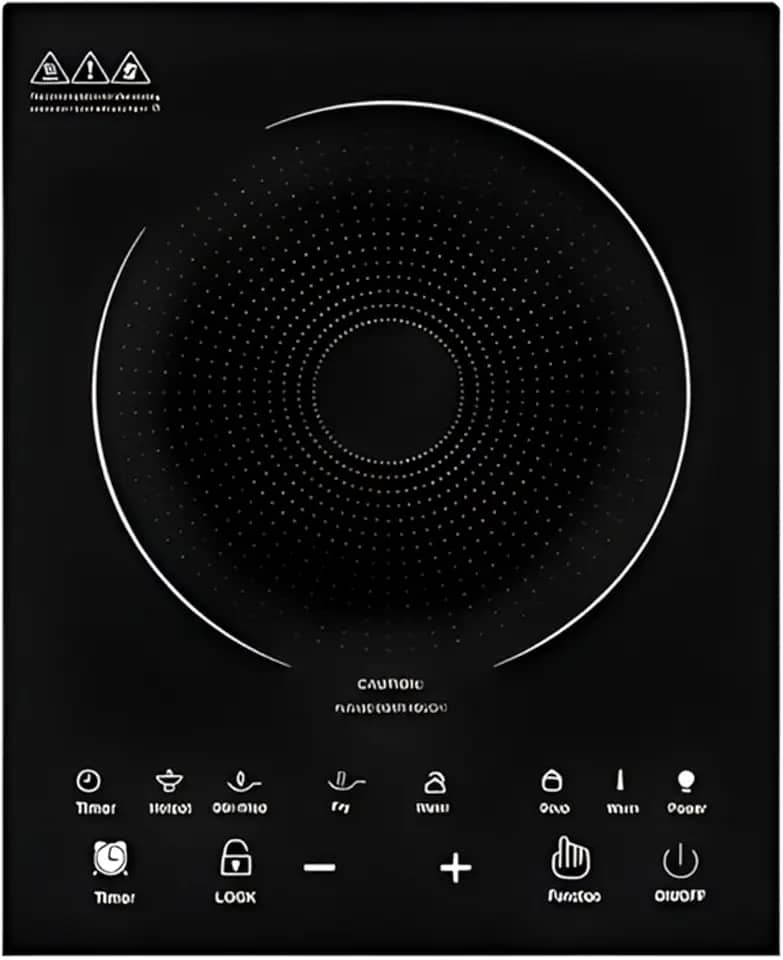 Fogão Cooktop Elétrico de Indução 110v ou 220v Portátil 1 Boca 1800W Preto com Mesa de Vidro Vitrocerâmico (220V)