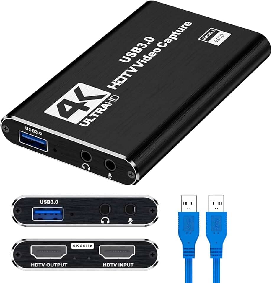 Placa Captura Vídeo 4k Full Hd 1080p 60fps Hdmi Para Usb 3.0 Live Stream Para Nintendo Switch PC Streaming Live PS5 PS4 Xbox Captura Externa GRUPO FIRST SHOP