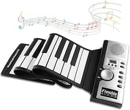 Teclado Musical, Piano, Piano Digital, Teclado 61 Teclas, Teclado Piano, Piano de Enrolar, Piano de Teclado Portátil, 128 Tons Diferentes, Teclado para Iniciantes, Teclado Instrumento, Piano Eletrico