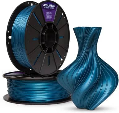 Filamento PLA V-Silk 1kg, 1.75Mm, PLA Efeito Seda, Para Impressoras 3D FDM, Nacional Voolt3D (Azul Metalizado V-Silk)
