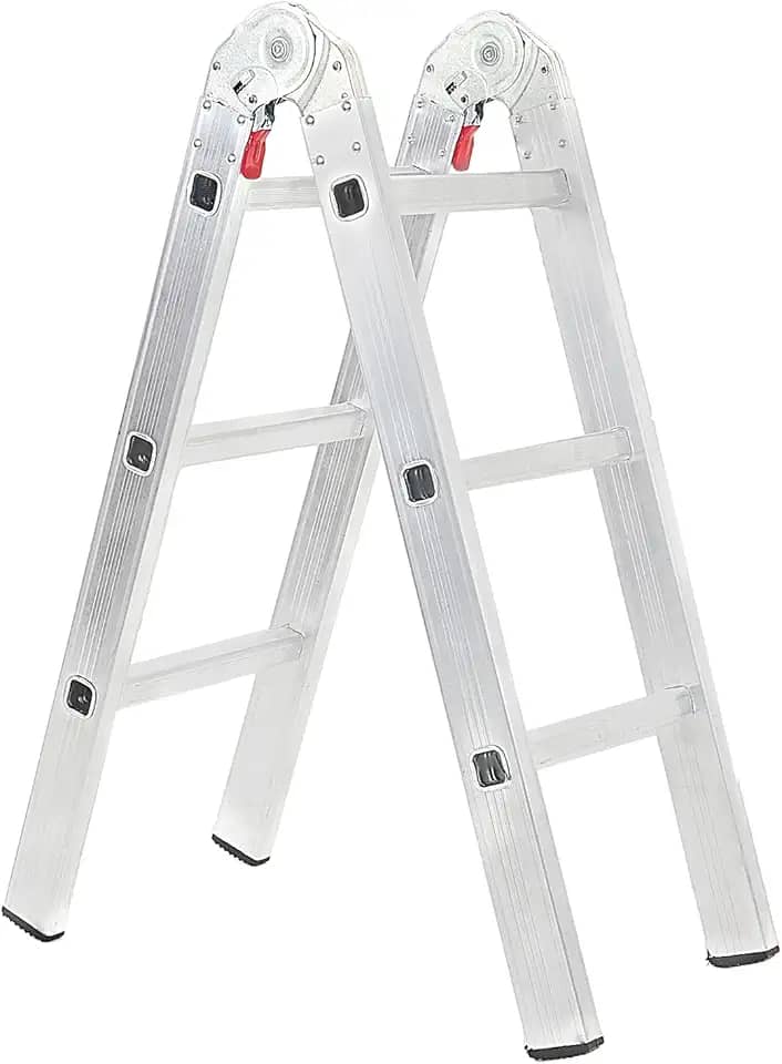 Escada em alumínio com 6 degraus de 1,75 metros de altura total