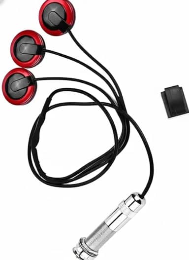 Captador de Som para Violão Acústico, Microfone Piezo com Cabo, Design em Vermelho e Preto, Compatível com Instrumentos de Cordas