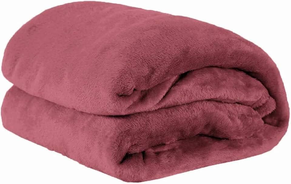 Cobertor Queen Manta Microfibra Fleece 01 Peça (Toque Aveludado) - Blush