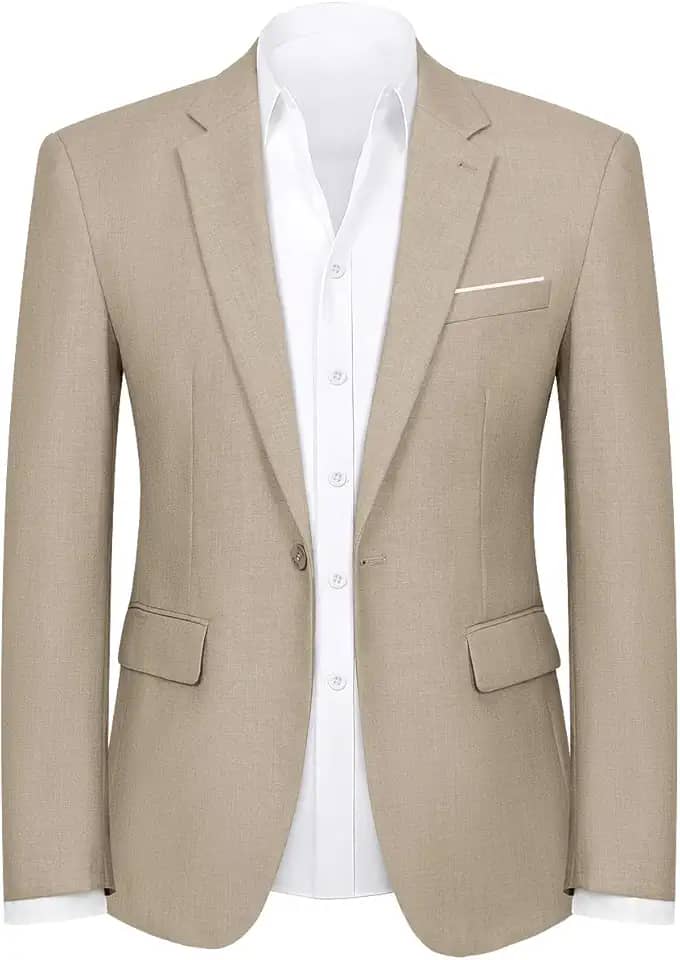 Blazer masculino slim fit de um botão, jaqueta esportiva leve para casamento, negócios, festa