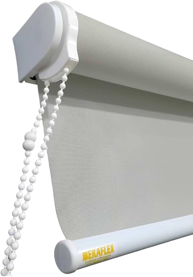 Bekaflex, Cortina Persiana Rolon Tela Solar branco bege preto cinza para portas e janelas de quarto sala cozinha escritório varanda decoração elegante para casa - Bekaflex (Cinza, 1,30 L X 1,30 A)