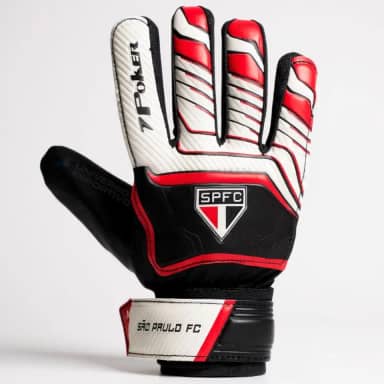 Luva de Goleiro Sao Paulo Infantil FC Futebol Tricolor Oficial Licenciada Criança Juvenil Jovem Original Macia Resistente Jogo Treino Qualidade Profissional
