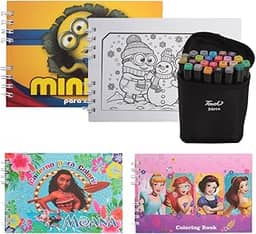 3 Livros De Colorir Infantil Meninas Com 24 Canetinhas