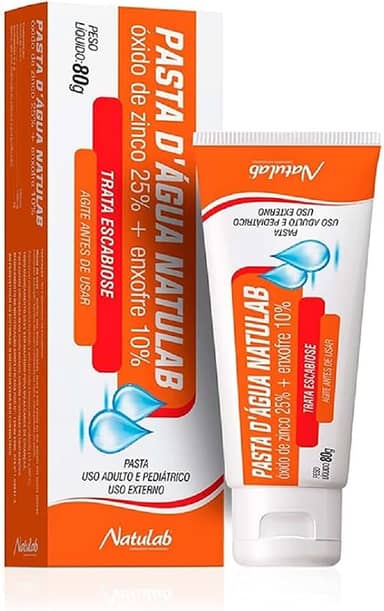 Pasta d'água Com Zinco e Enxofre 80g Bisnaga Cicatrizante