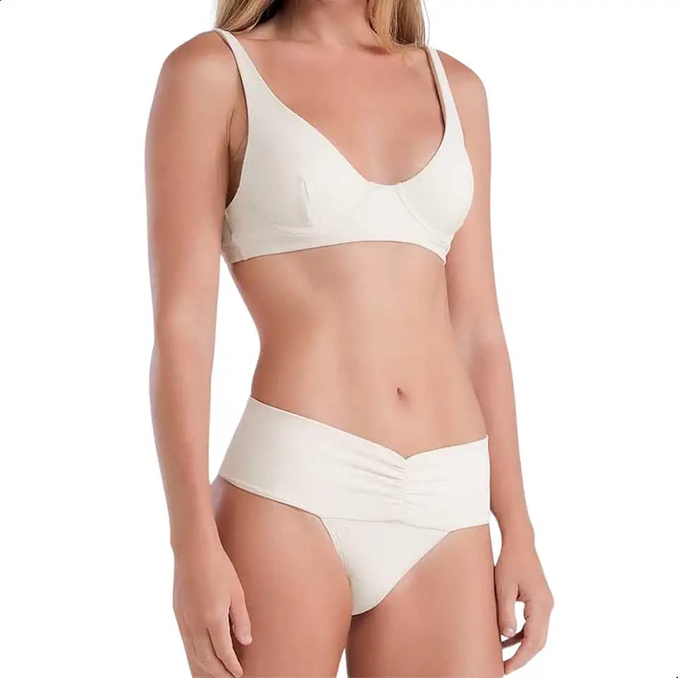 Biquíni Meia Taça Cós Alto UV 50+ Aloe Vera Praia Verão She