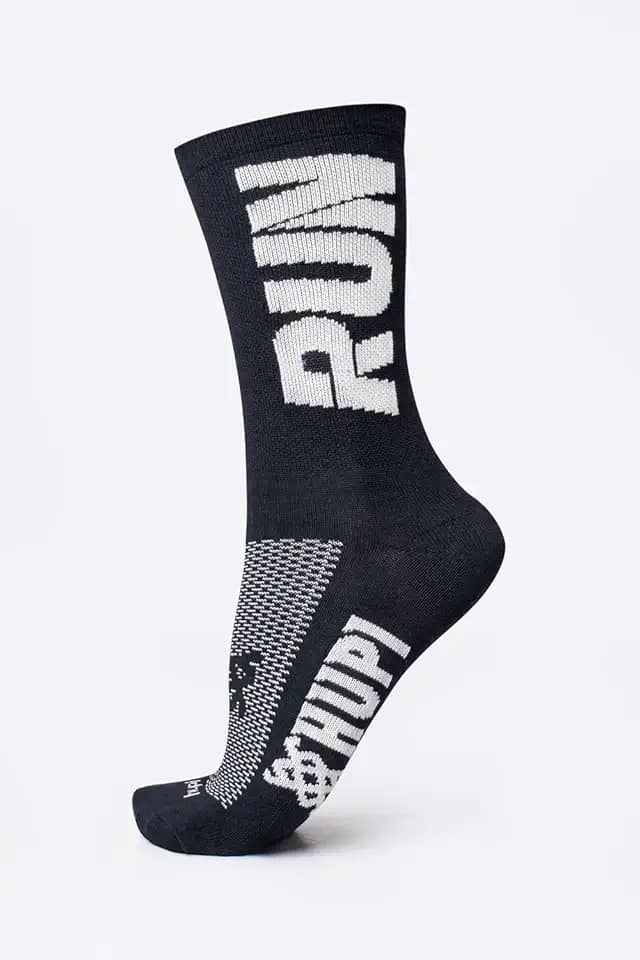 Meia Hupi Run para Corrida Preto/branco, Cor: Preto/branco