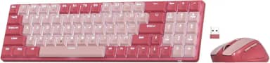 Kit Mouse e teclado mecânico sem fio Redragon BS-8772 RP Rosa