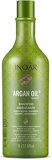 Inoar, Shampoo Argan Oil – Hidratação Profunda, Brilho Intenso e Ação Antifrizz para Todos os Tipos de Cabelo, Vegano e Botânico - 1L