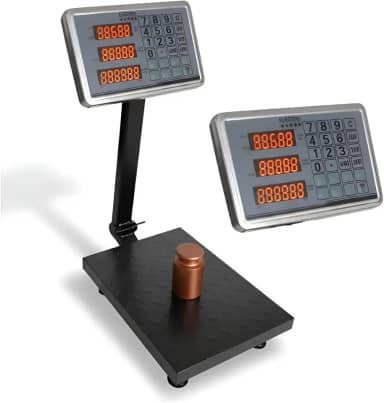 Balança De Plataforma Digital 200kg C/coluna 40x30 + Nf Vermelho