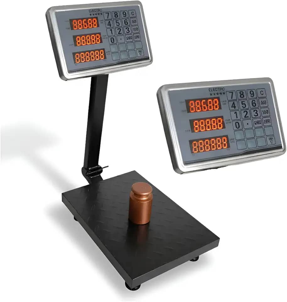 Balança De Plataforma Digital 200kg C/coluna 40x30 + Nf Vermelho