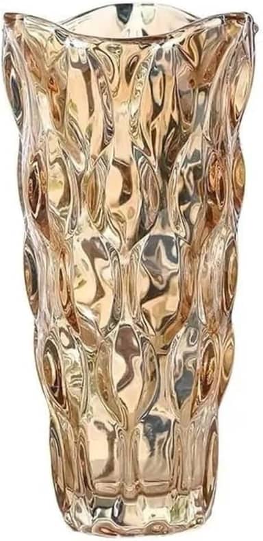 Vaso de vidro grosso primeira linha flores, decoração, sala (Ambar)