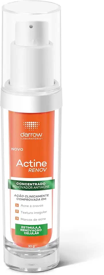 Concentrado Renovador Antiacne Darrow Actine Renov 30g com Ácido Succínico 3%, Niacinamida 4% e Ginseng