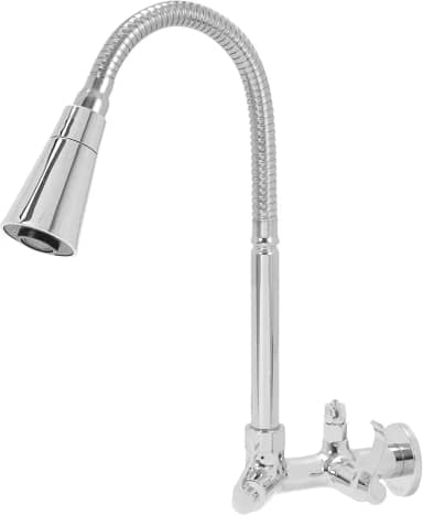 Torneira Flexível de Parede com Saída para Purificador Tubo Cromado Dois Jatos Samer