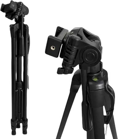 Tripe Universal 1,80M preto para Câmeras Fotográficas com suporte para celular