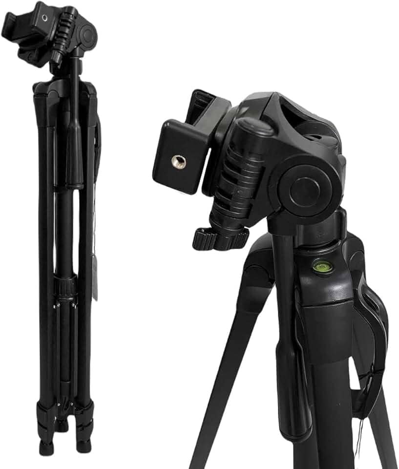 Tripe Universal 1,80M preto para Câmeras Fotográficas com suporte para celular