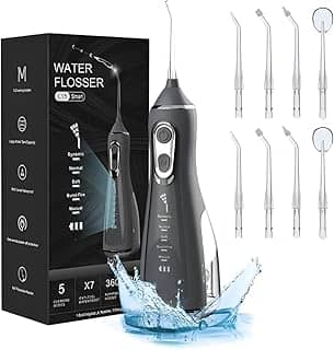 Irrigador Oral Premium Limpeza Profunda Jato D àgua Supersônico 5 Modos Limpador de Dentes Sem Fio Limpeza Profunda Dental e Gengiva Portátil Sem Fio Recarregável Tanque 300ml