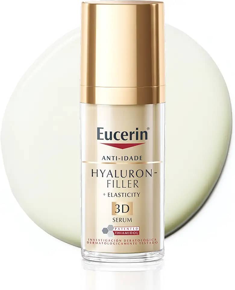 EUCERIN 3D Sérum Facial Anti-idade Firmador 30ml, Elasticity, Pele Madura, Hyaluron-Filler, Ácido Hialurônico, Antirrugas