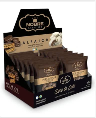 Alfajor Doce de Leite C/Chocolate Meio Amargo 50 gr - Cx 12 unidades - Nobre