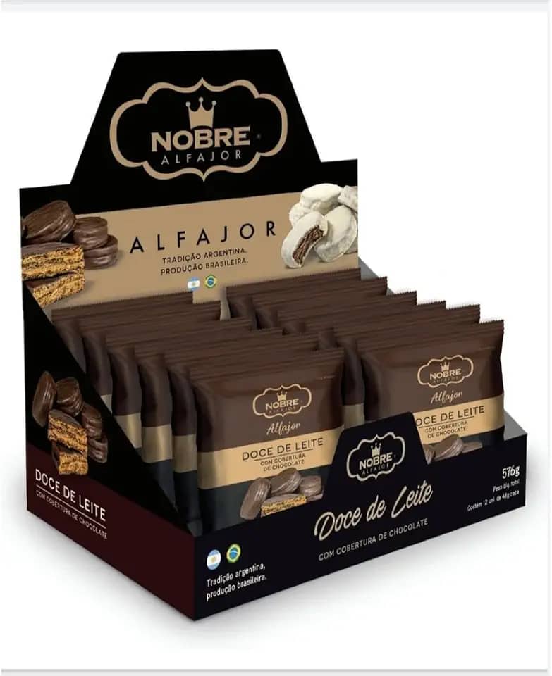 Alfajor Doce de Leite C/Chocolate Meio Amargo 50 gr - Cx 12 unidades - Nobre