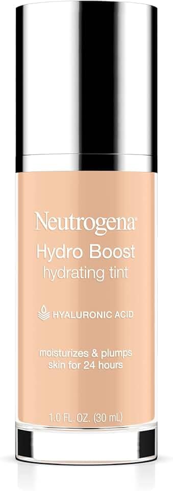 Neutrogena Base hidratante Hydro Boost para pele seca, com ácido hialurônico, gel de água leve, sem óleo, não comedogênico, 10 Classic Ivory, 1 ml