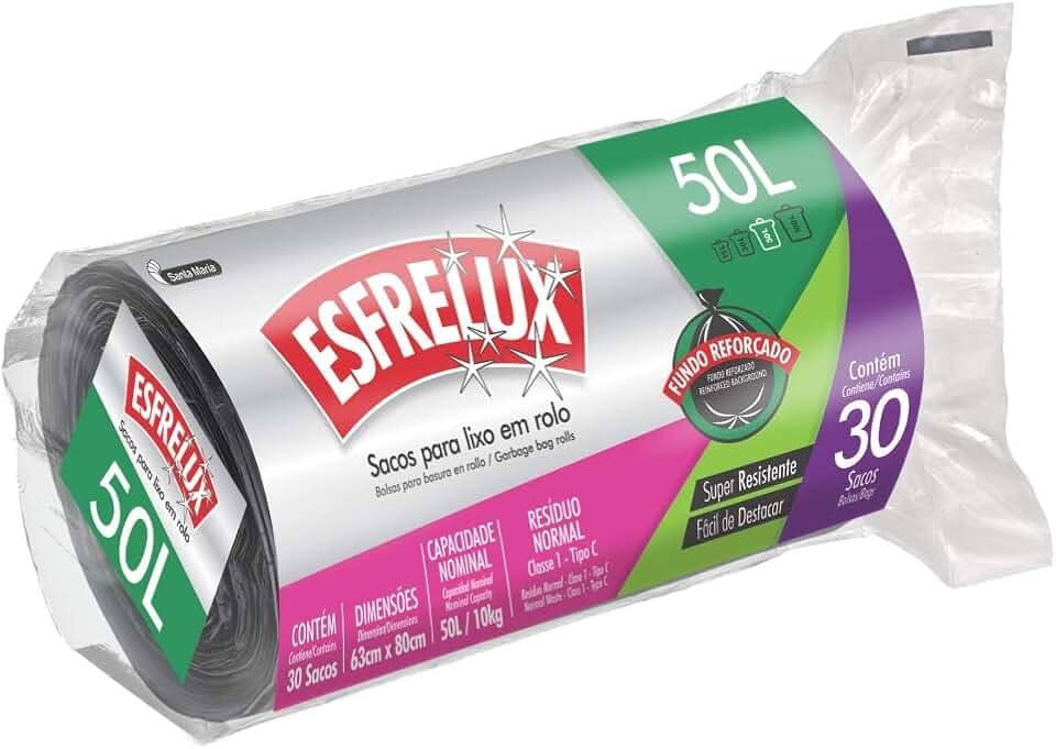 SANTA MARIA Sacos Para Lixo Rolo Economico 50L Esfrelux