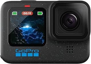 GoPro HERO12 BLACK - à Prova D'água com 5.3K60, 27MP, Vídeo + Foto HDR, HyperSmooth 6.0, Trava de horizonte 360°, Live + webcam, Áudio por Bluetooth, Bateria enduro, QUIK