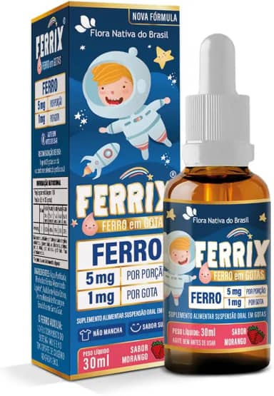 FERRIX (Ferro infantil) 30ml - Flora Nativa Sabor:Morango