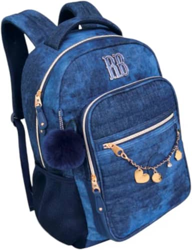 Mochila De Costas Escolar Juvenil Rebecca Bonbon Jeans Azul Clio Style 2026